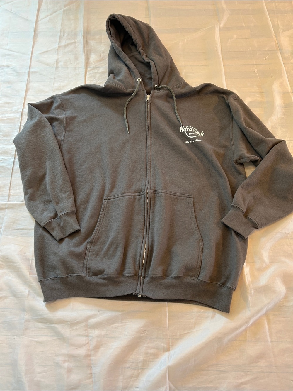 Hard Rock Cafe Gray Full-Zip Hooded Jacket